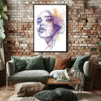 Modern Artistic Woman's Face Abstract or Artistic Poster PosterGoat