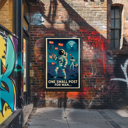 Modern Astronaut Social Media Satire Sci-Fi Poster PosterGoat