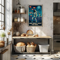 Modern Astronaut Social Media Satire Sci-Fi Poster PosterGoat