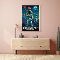 Modern Astronaut Social Media Satire Sci-Fi Poster PosterGoat