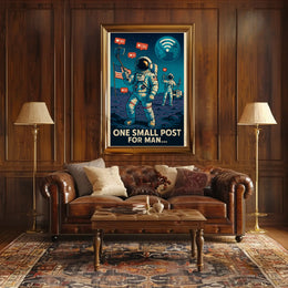 Modern Astronaut Social Media Satire Sci-Fi Poster PosterGoat