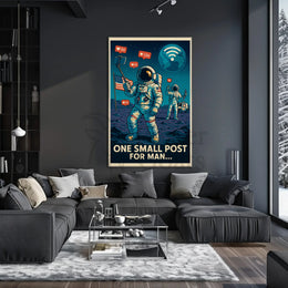 Modern Astronaut Social Media Satire Sci-Fi Poster PosterGoat