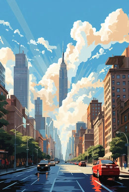 Modern Cityscape New York Vibes Travel Poster PosterGoat