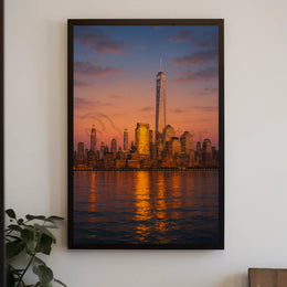 Modern Cityscape Tranquil Reflection Travel Poster PosterGoat