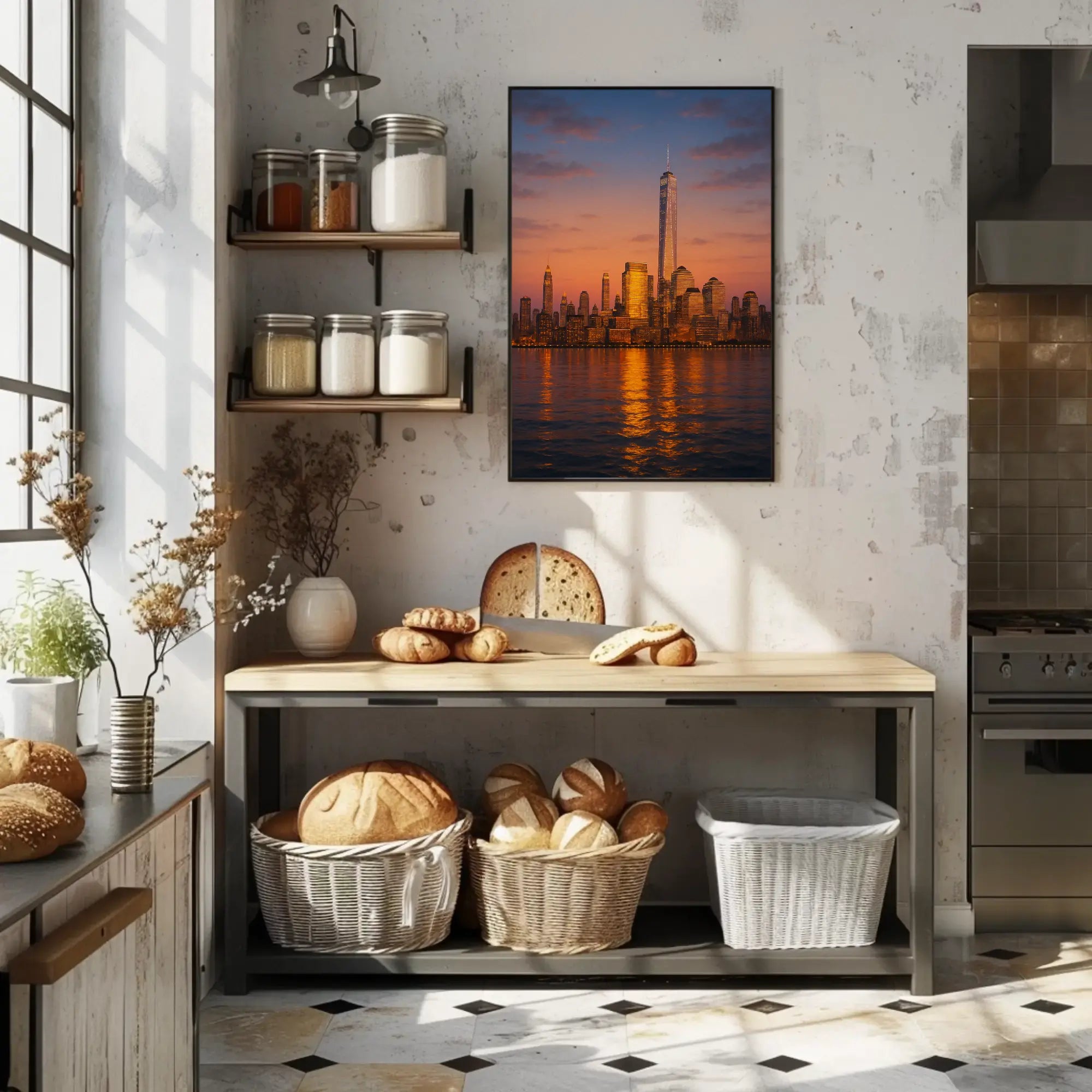 Modern Cityscape Tranquil Reflection Travel Poster PosterGoat