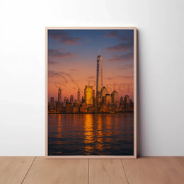Modern Cityscape Tranquil Reflection Travel Poster PosterGoat