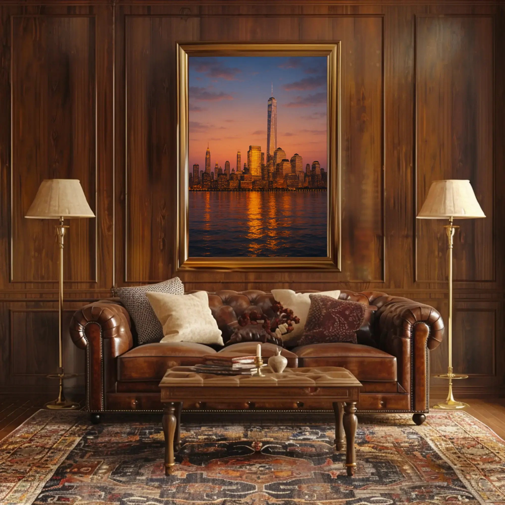 Modern Cityscape Tranquil Reflection Travel Poster PosterGoat
