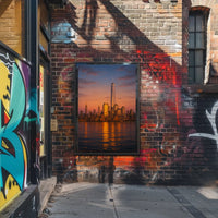 Modern Cityscape Tranquil Reflection Travel Poster PosterGoat