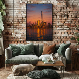 Modern Cityscape Tranquil Reflection Travel Poster PosterGoat
