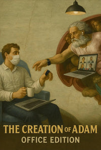 Modern Creation of Adam Remote Work Pop Culture Poster PosterGoat