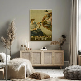 Modern Creation of Adam Remote Work Pop Culture Poster PosterGoat