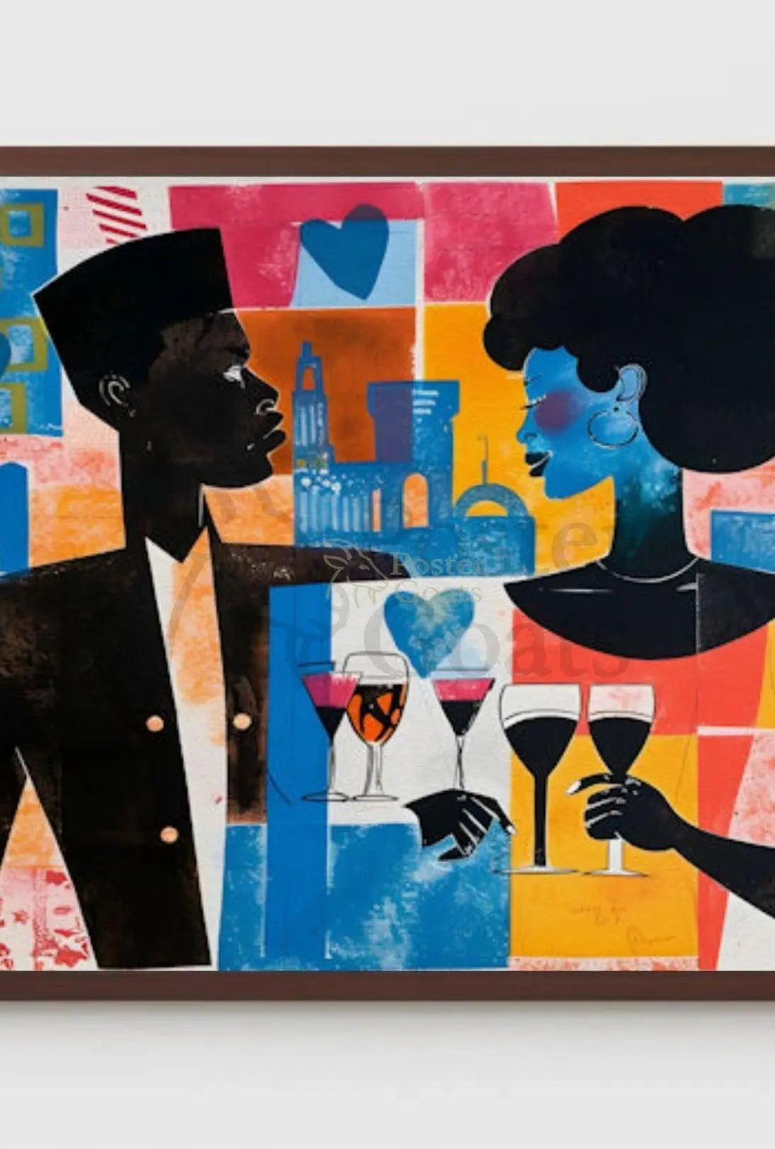 Modern Love Pop Art Cityscape Abstract Poster PosterGoat