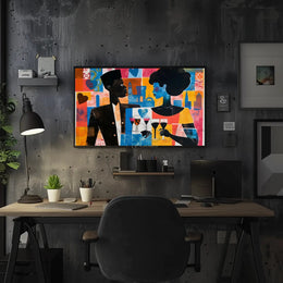Modern Love Pop Art Cityscape Abstract Poster PosterGoat