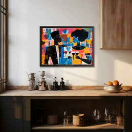 Modern Love Pop Art Cityscape Abstract Poster PosterGoat