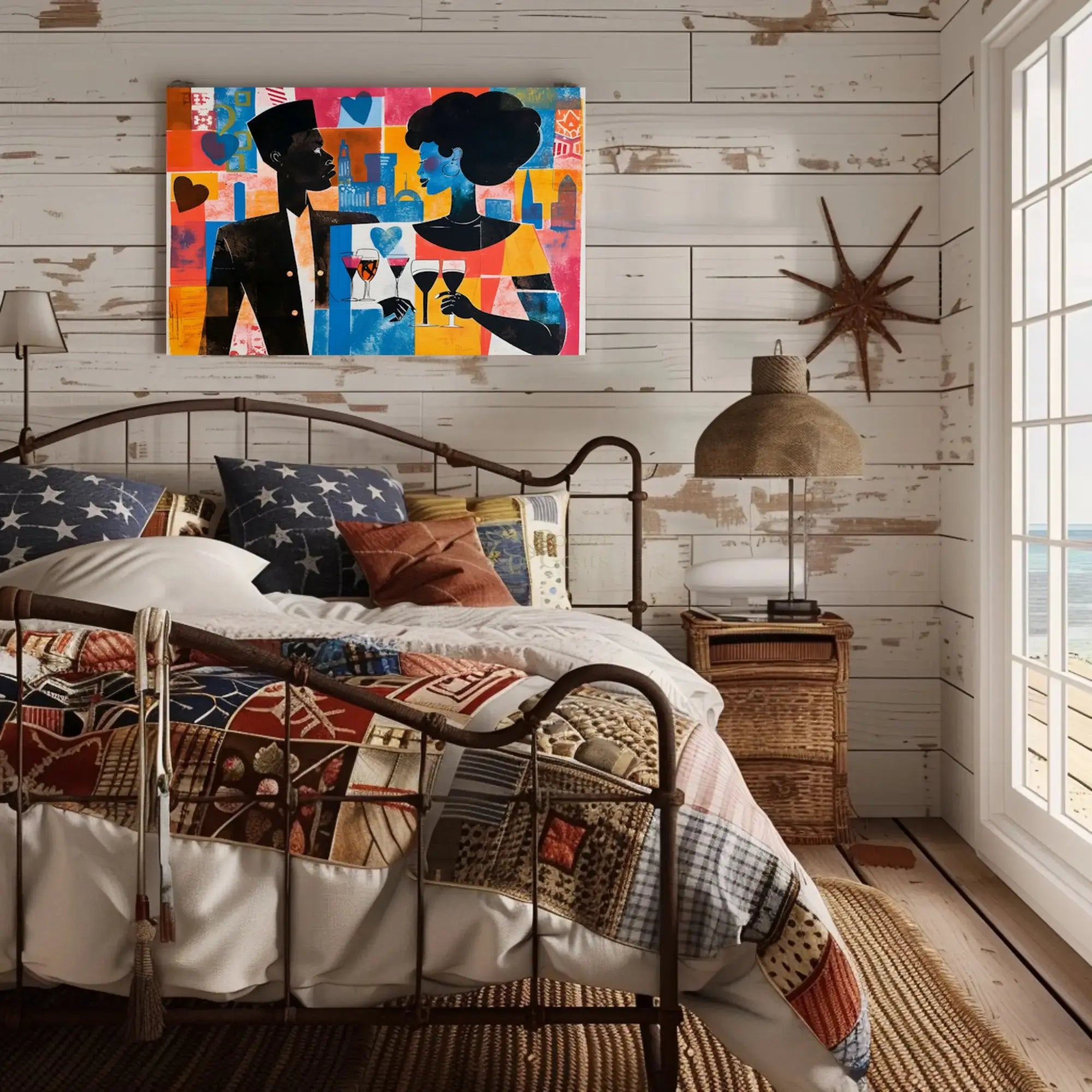 Modern Love Pop Art Cityscape Abstract Poster PosterGoat