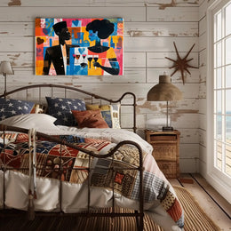 Modern Love Pop Art Cityscape Abstract Poster PosterGoat