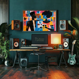 Modern Love Pop Art Cityscape Abstract Poster PosterGoat