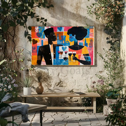 Modern Love Pop Art Cityscape Abstract Poster PosterGoat