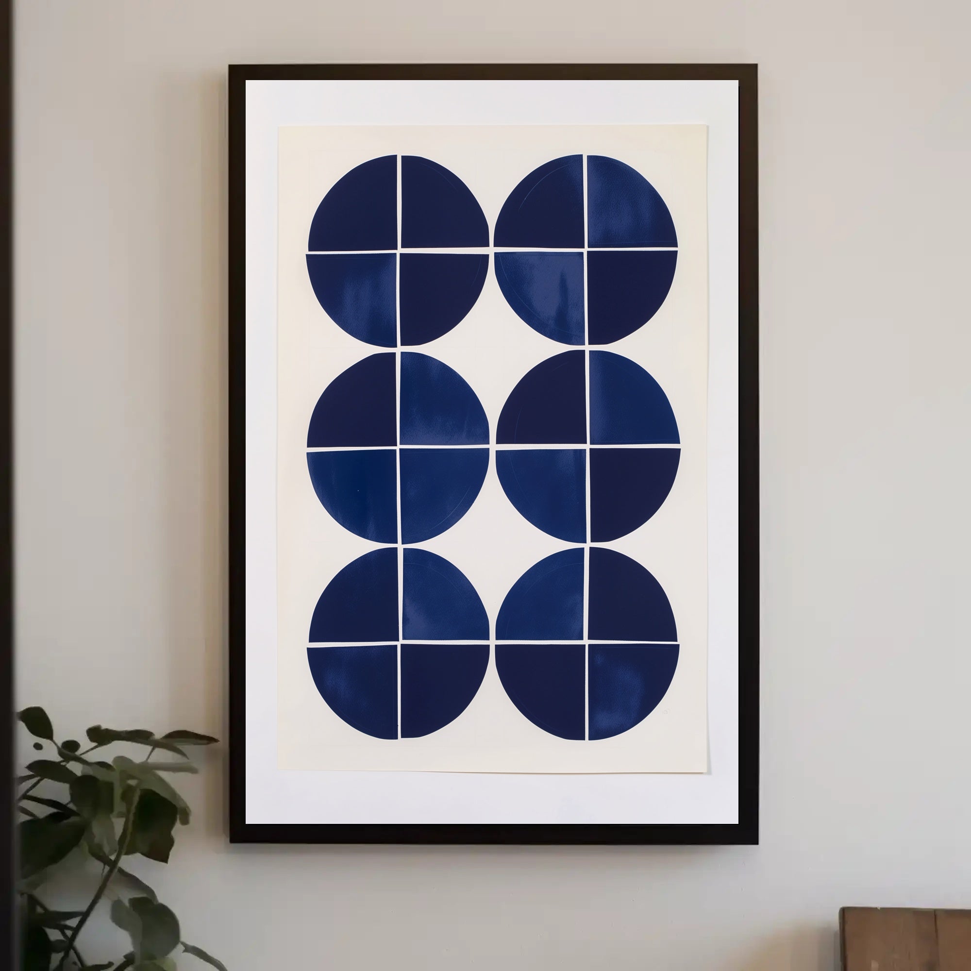Modern Minimalist Blue Circles Abstract or Artistic Poster PosterGoat