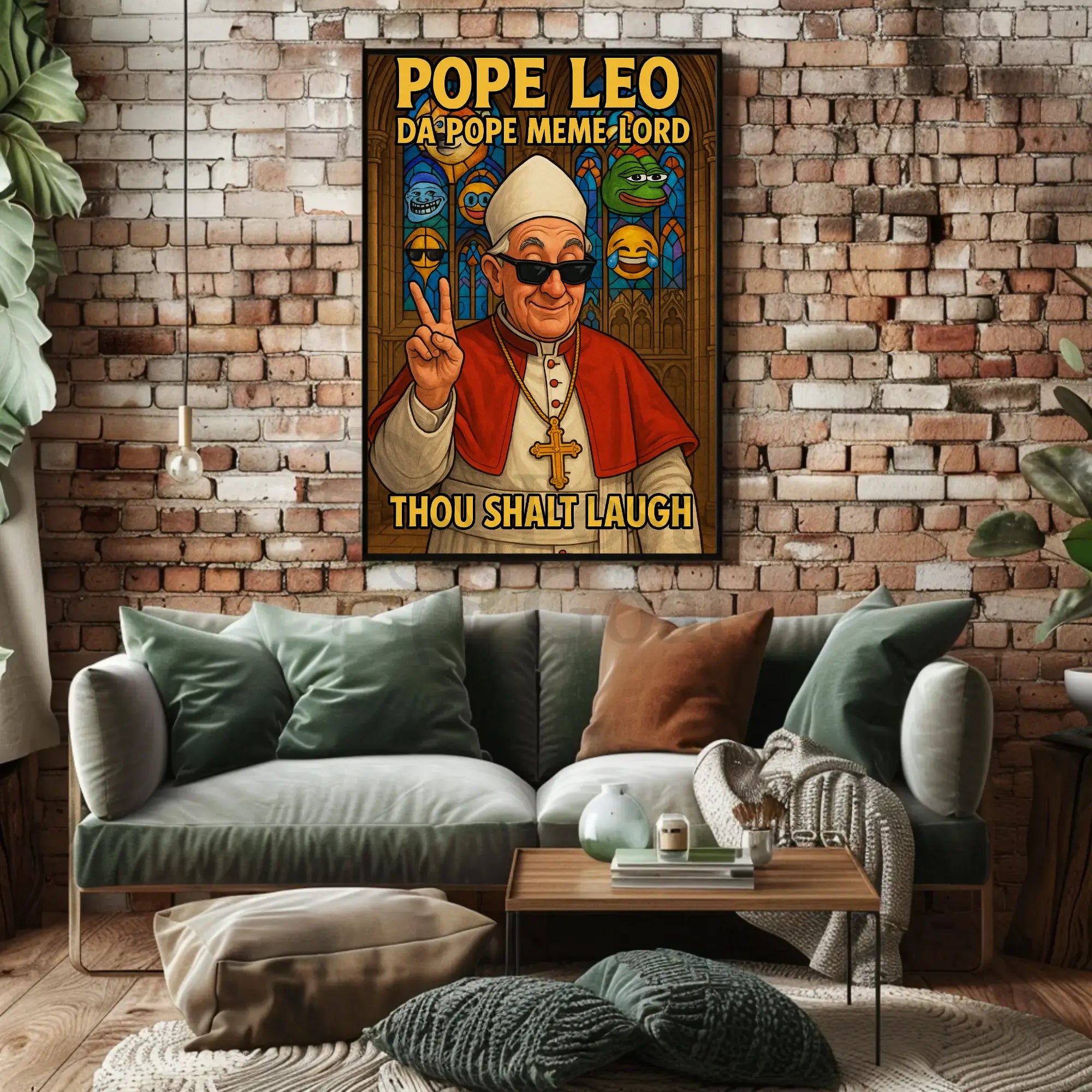Modern Pope Meme Iconography Pop Culture Poster PosterGoat