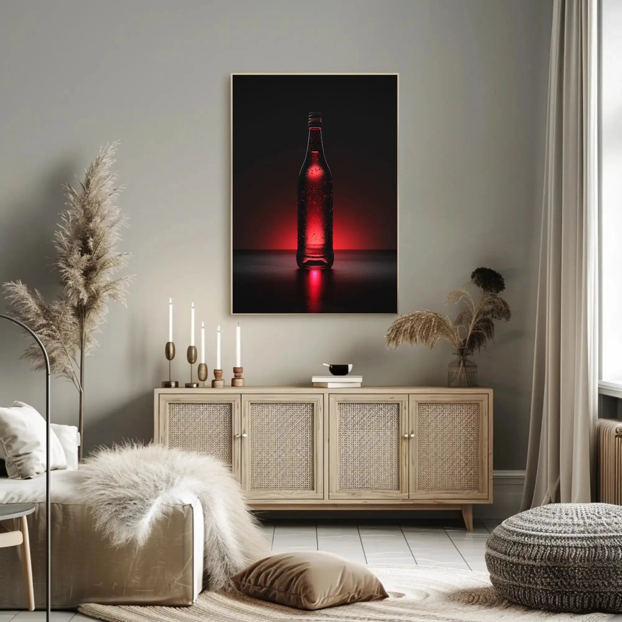 Modern Sleek Beverage Illumination: Abstract, Artistic, or Pop Culture Poster PosterGoat