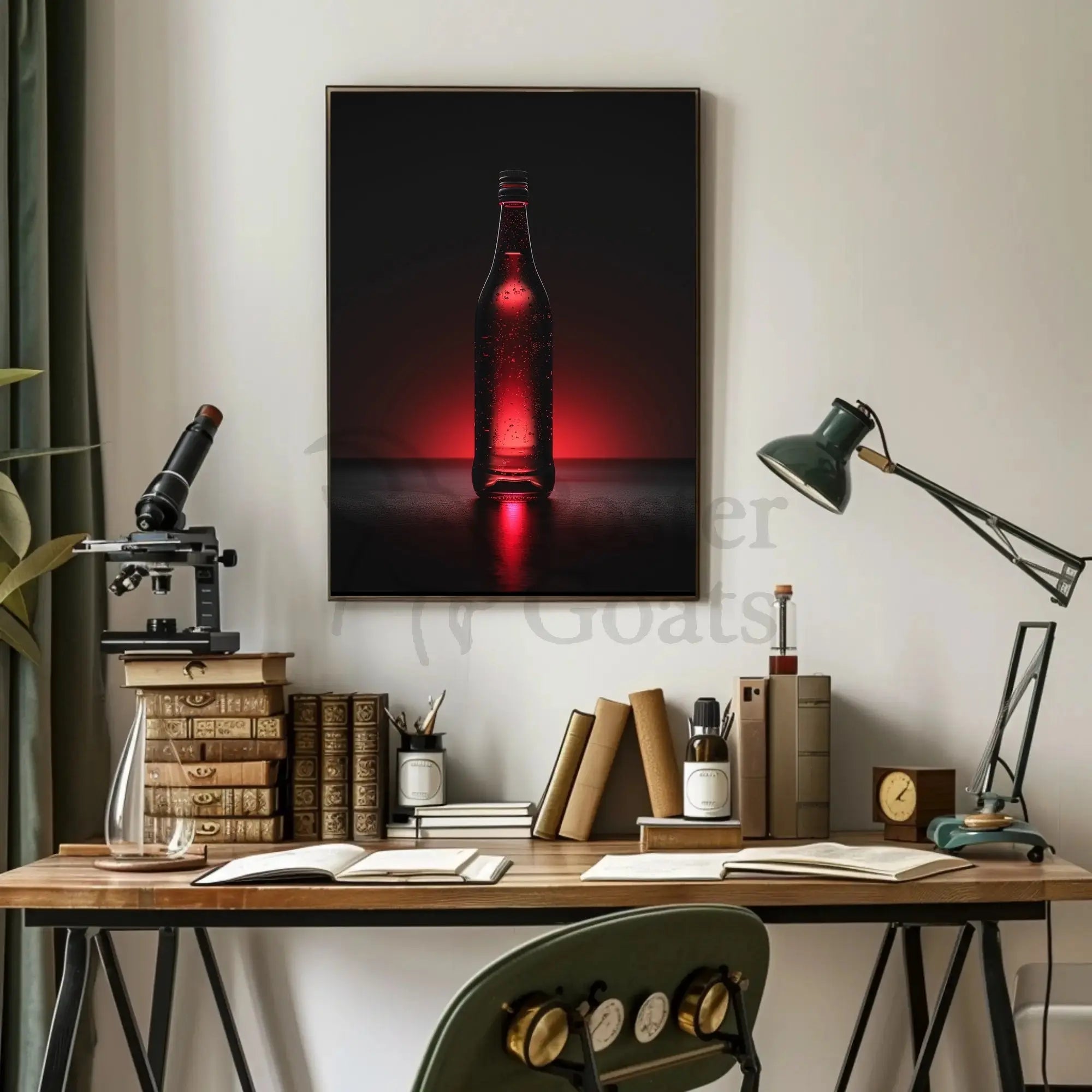 Modern Sleek Beverage Illumination: Abstract, Artistic, or Pop Culture Poster PosterGoat