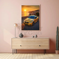 Modern Sports Car in Mediterranean Sunset Travel Poster PosterGoat
