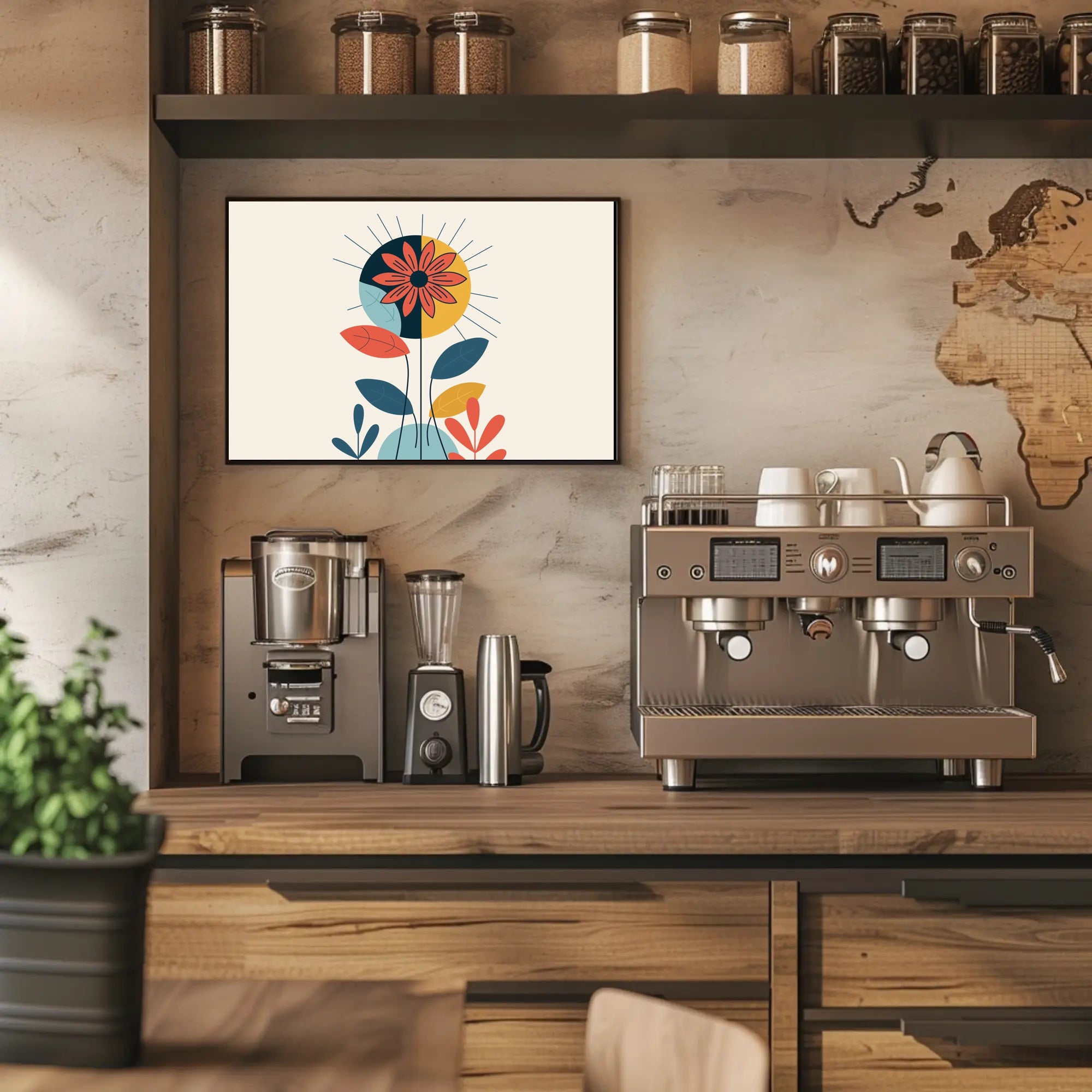 Modern Stylized Flower Contemporary Abstract or Artistic Poster PosterGoat