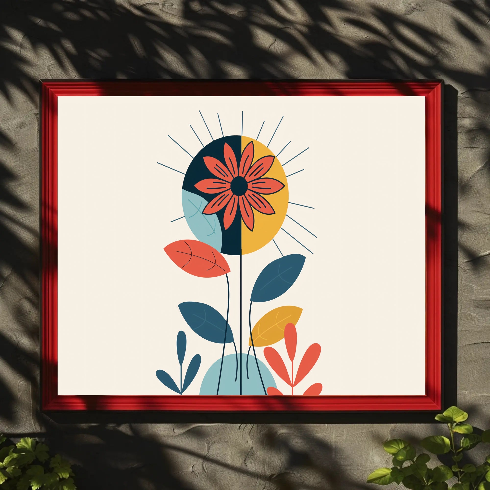 Modern Stylized Flower Contemporary Abstract or Artistic Poster PosterGoat