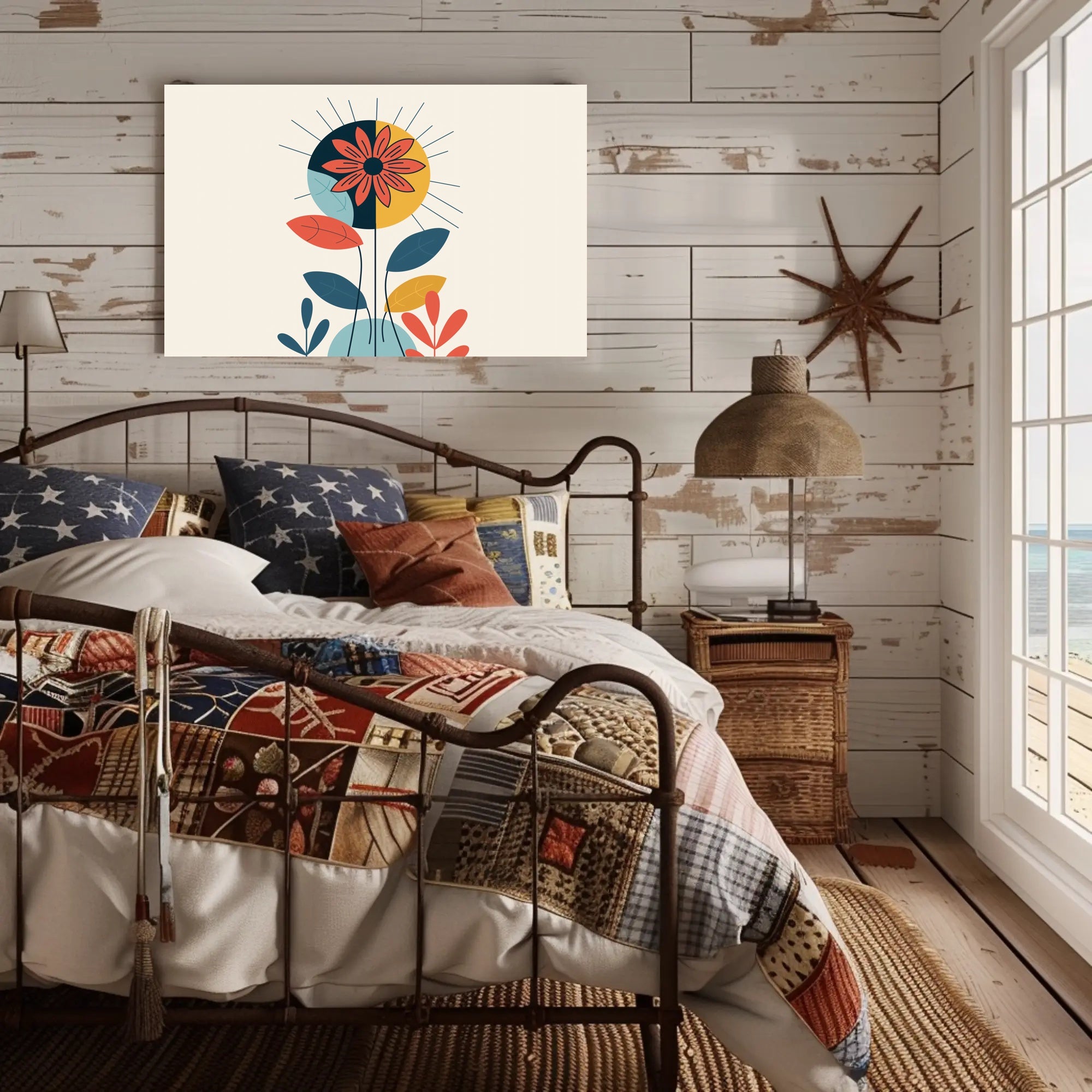 Modern Stylized Flower Contemporary Abstract or Artistic Poster PosterGoat