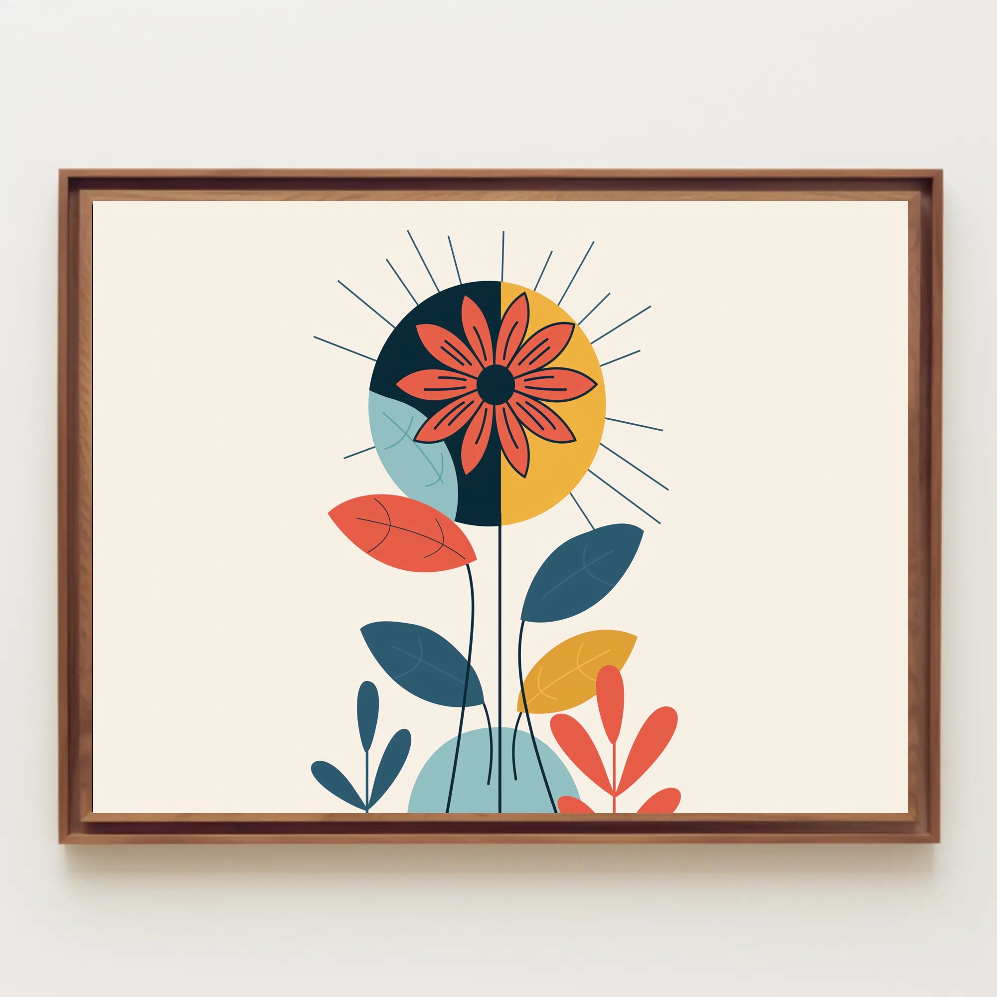 Modern Stylized Flower Contemporary Abstract or Artistic Poster PosterGoat