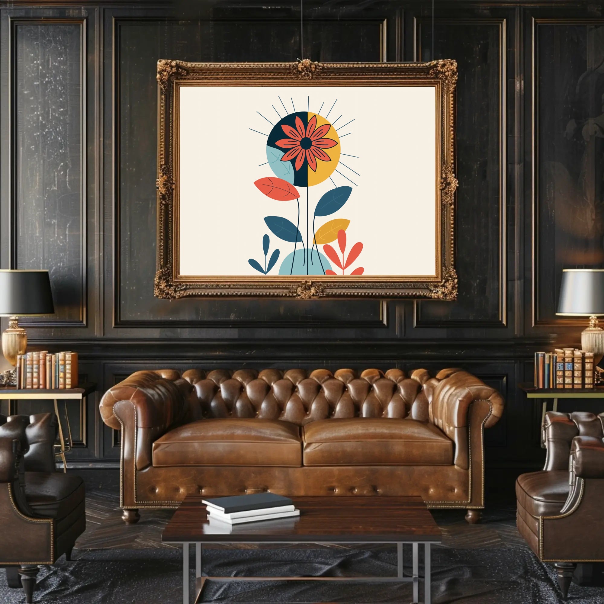 Modern Stylized Flower Contemporary Abstract or Artistic Poster PosterGoat