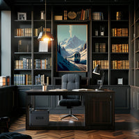 Modern Train in Serene Alpine Travel Poster PosterGoat