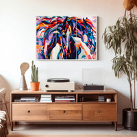 Modern Vibrant Two Horses Abstract Artistic Poster PosterGoat