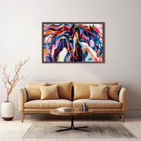 Modern Vibrant Two Horses Abstract Artistic Poster PosterGoat