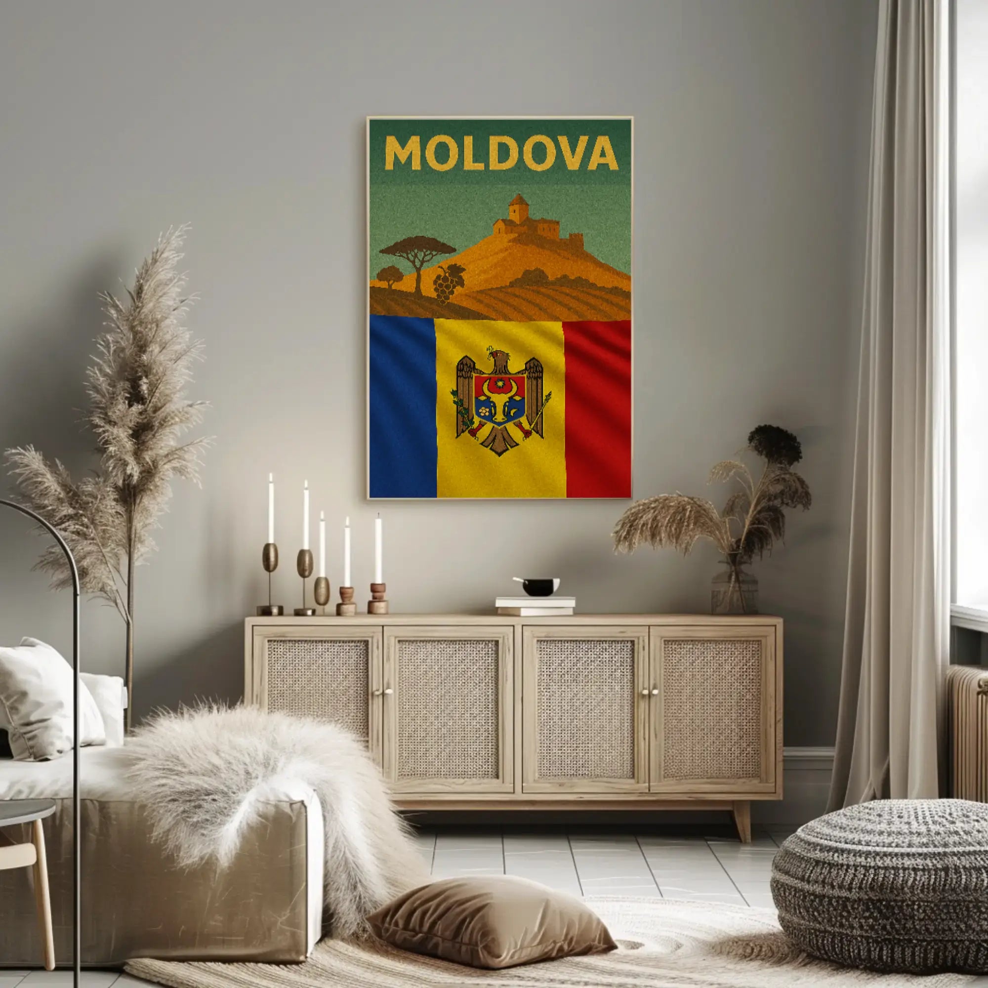 Moldova Vintage Wine Culture Travel Poster PosterGoat