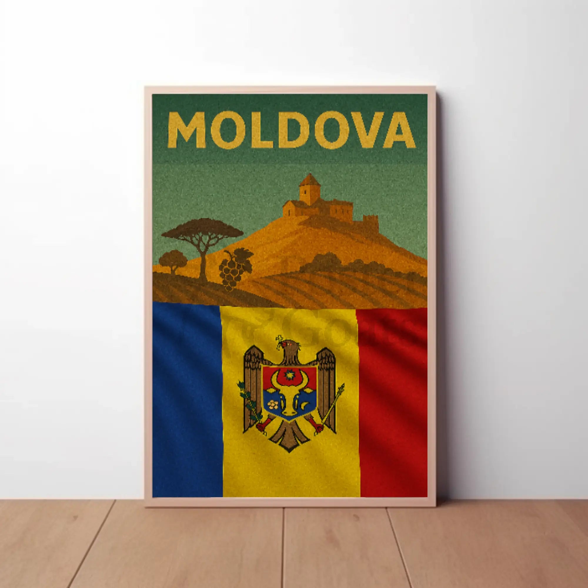 Moldova Vintage Wine Culture Travel Poster PosterGoat