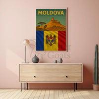 Moldova Vintage Wine Culture Travel Poster PosterGoat