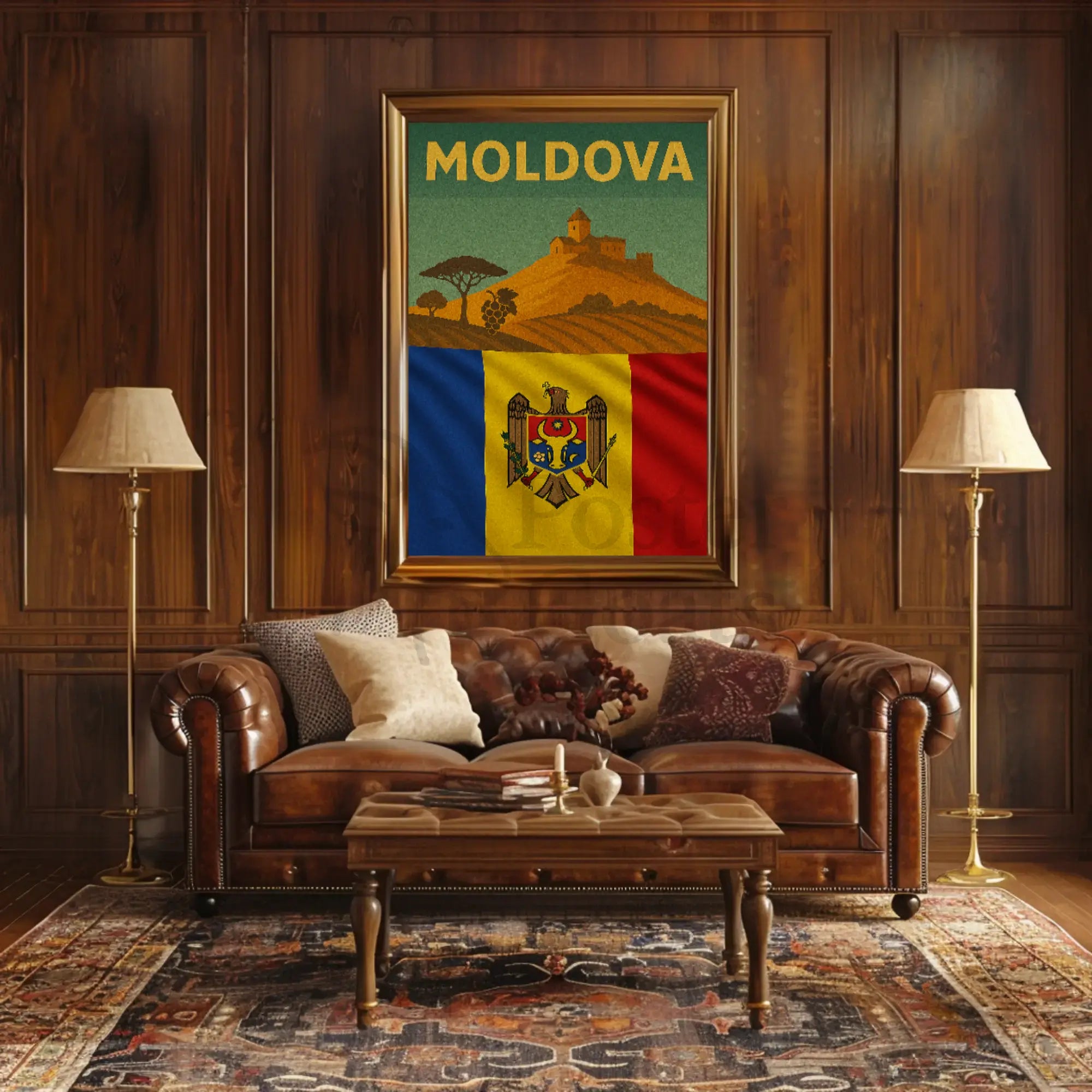 Moldova Vintage Wine Culture Travel Poster PosterGoat