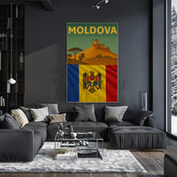 Moldova Vintage Wine Culture Travel Poster PosterGoat