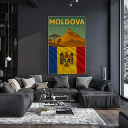 Moldova Vintage Wine Culture Travel Poster PosterGoat