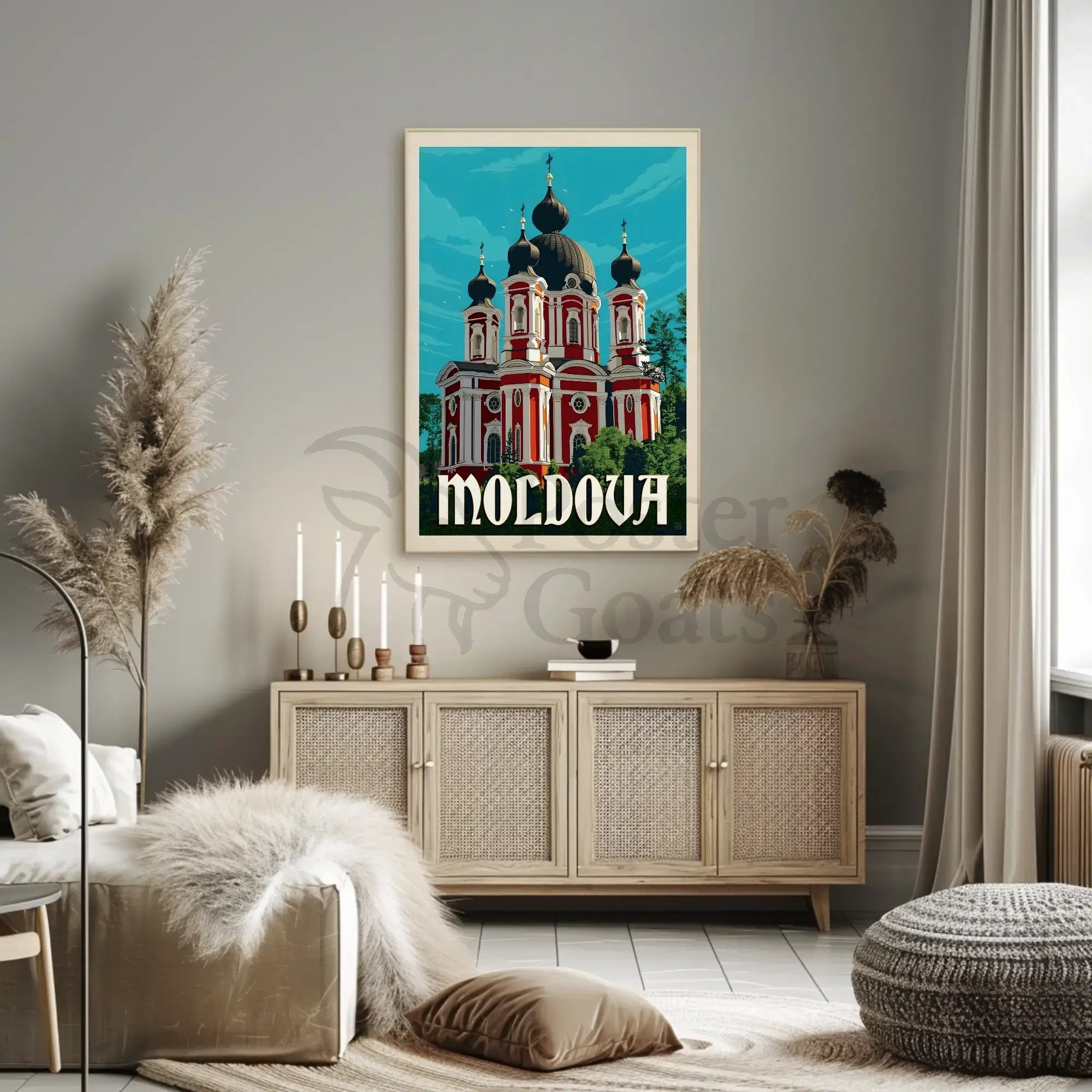 Moldova's Elegant Churches Vintage Travel Poster PosterGoat