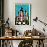 Moldova's Elegant Churches Vintage Travel Poster PosterGoat