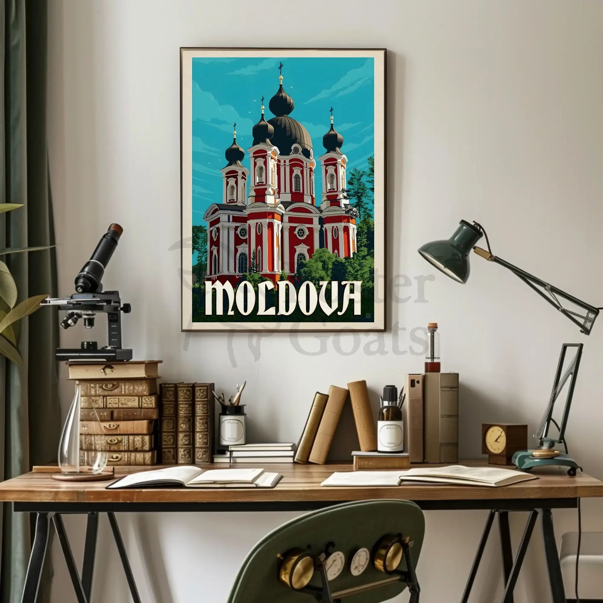 Moldova's Elegant Churches Vintage Travel Poster PosterGoat