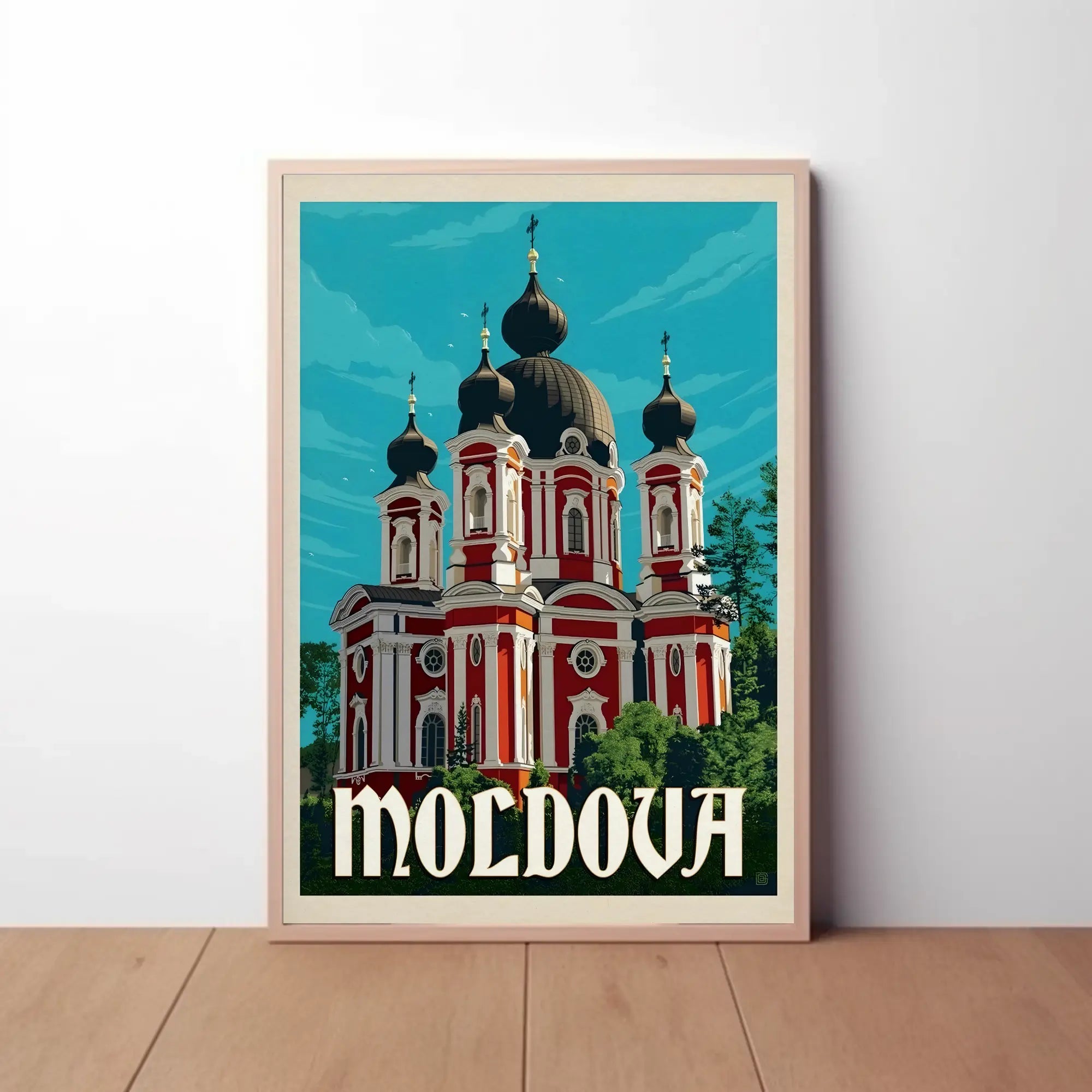 Moldova's Elegant Churches Vintage Travel Poster PosterGoat