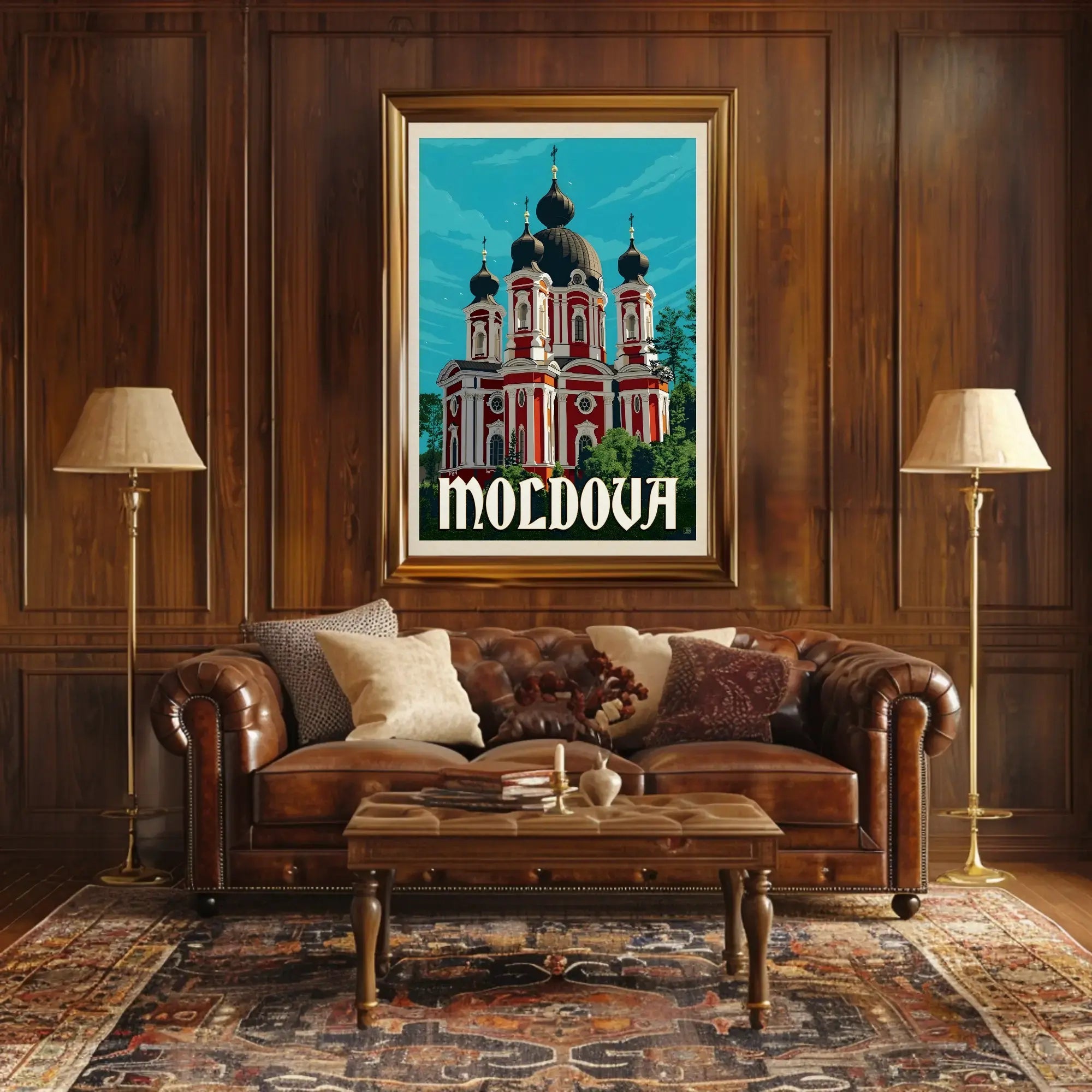 Moldova's Elegant Churches Vintage Travel Poster PosterGoat