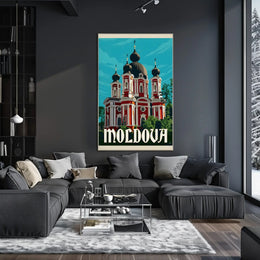 Moldova's Elegant Churches Vintage Travel Poster PosterGoat
