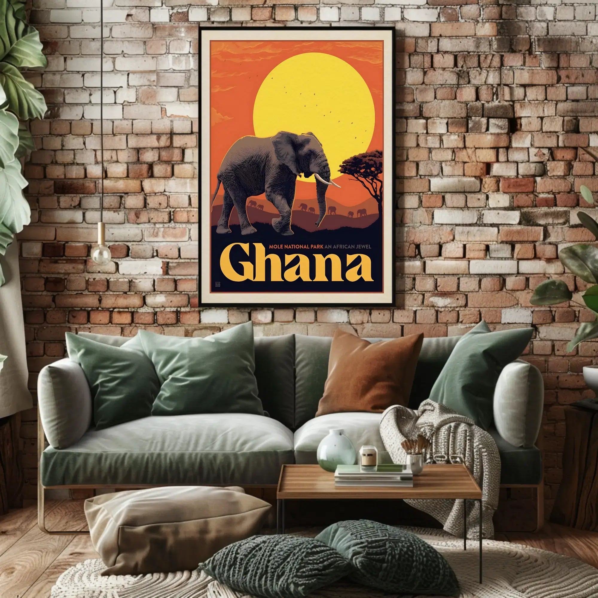 Mole National Park African Wildlife Adventure Travel Poster PosterGoat