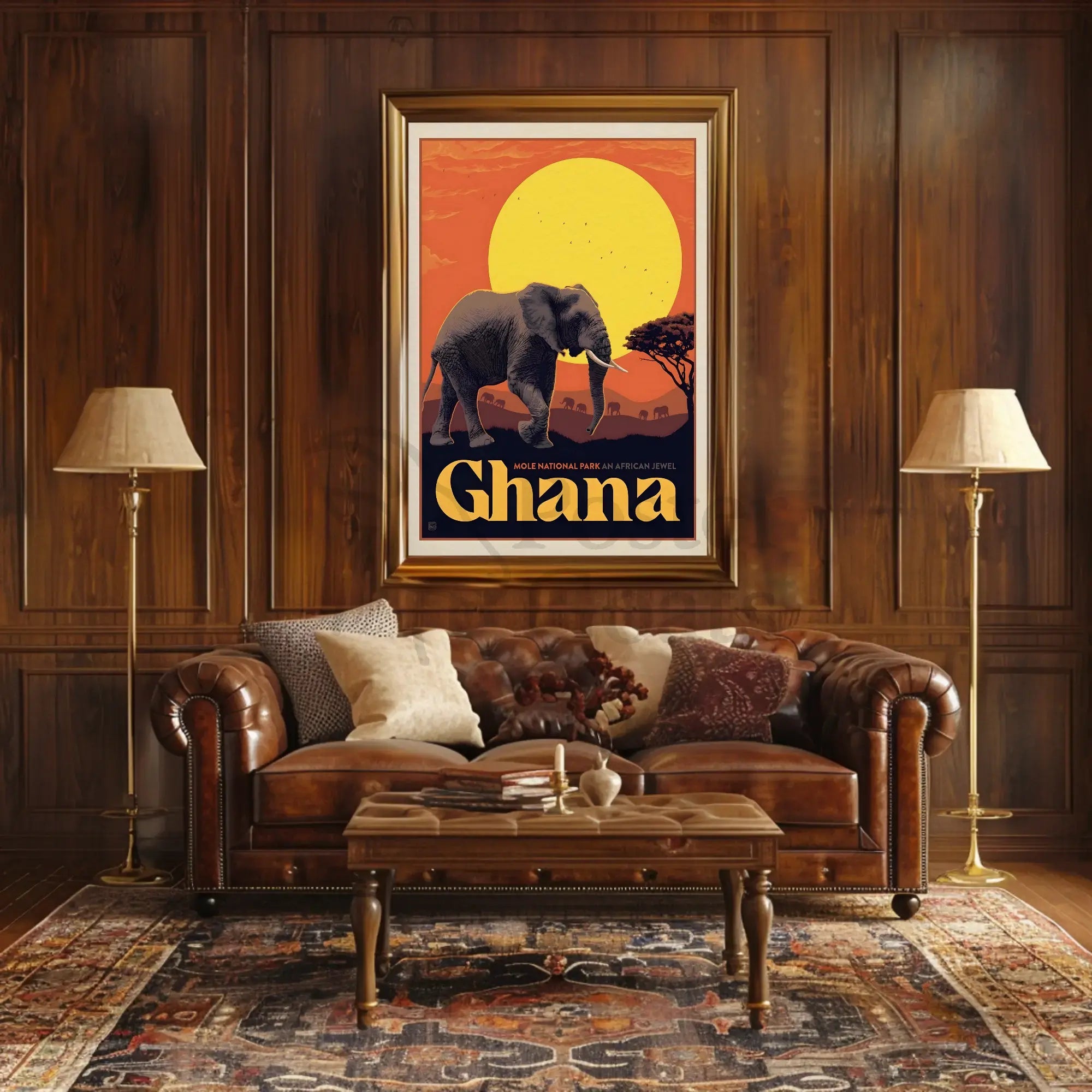 Mole National Park African Wildlife Adventure Travel Poster PosterGoat