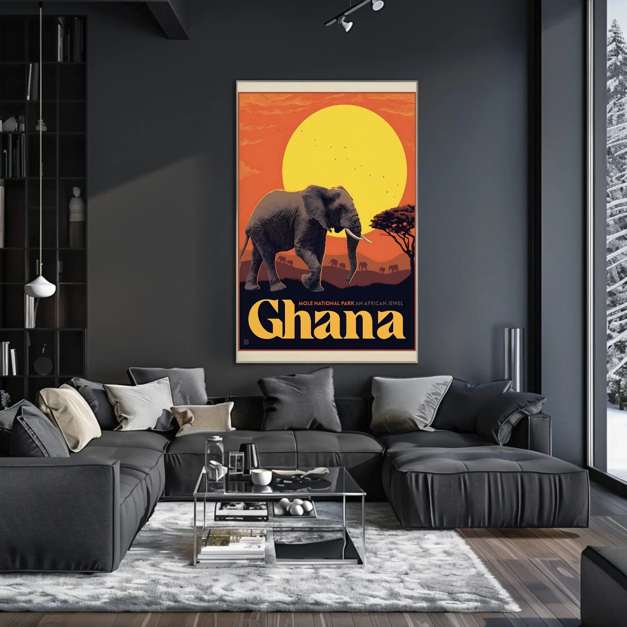 Mole National Park African Wildlife Adventure Travel Poster PosterGoat